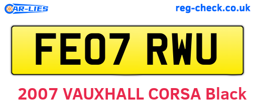 FE07RWU are the vehicle registration plates.