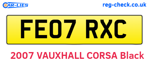 FE07RXC are the vehicle registration plates.