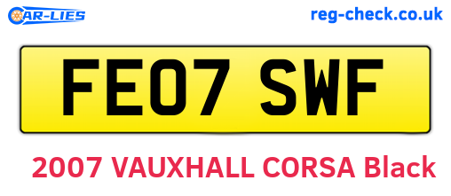 FE07SWF are the vehicle registration plates.