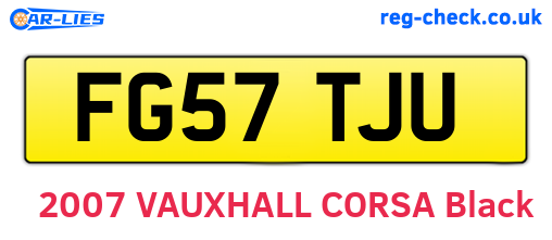 FG57TJU are the vehicle registration plates.