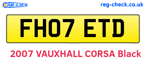 FH07ETD are the vehicle registration plates.