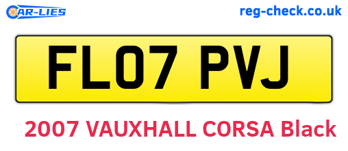 FL07PVJ are the vehicle registration plates.