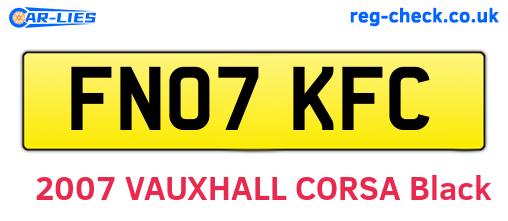 FN07KFC are the vehicle registration plates.