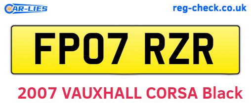 FP07RZR are the vehicle registration plates.