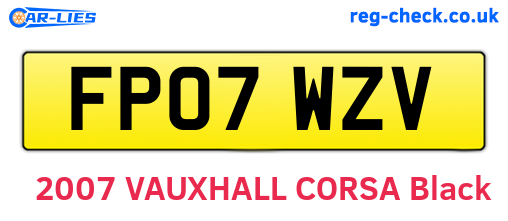 FP07WZV are the vehicle registration plates.
