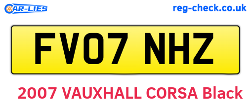 FV07NHZ are the vehicle registration plates.