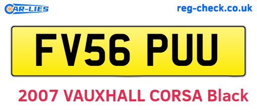 FV56PUU are the vehicle registration plates.