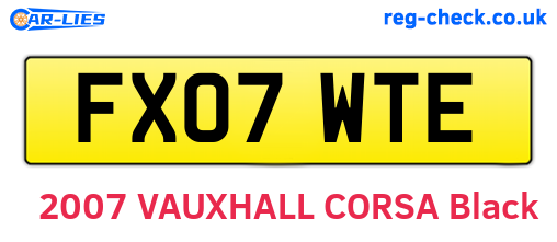 FX07WTE are the vehicle registration plates.