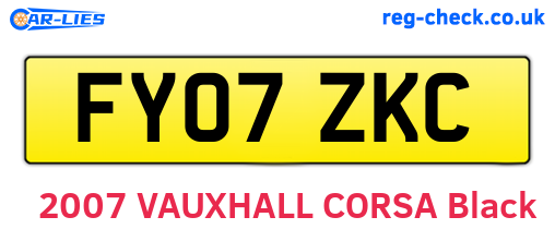 FY07ZKC are the vehicle registration plates.