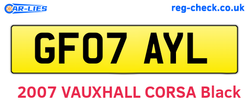GF07AYL are the vehicle registration plates.