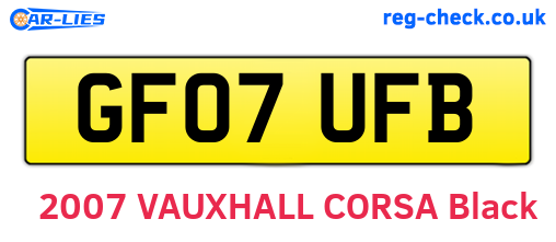GF07UFB are the vehicle registration plates.