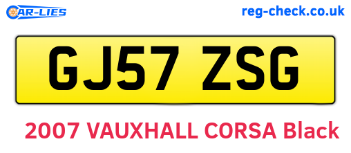 GJ57ZSG are the vehicle registration plates.