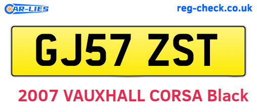 GJ57ZST are the vehicle registration plates.