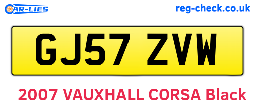 GJ57ZVW are the vehicle registration plates.