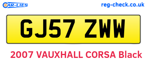 GJ57ZWW are the vehicle registration plates.