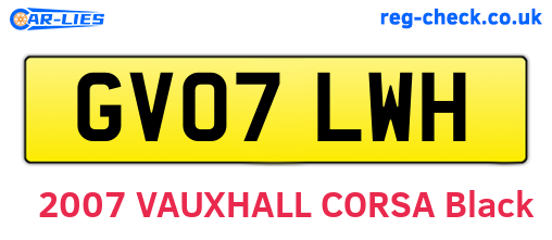 GV07LWH are the vehicle registration plates.
