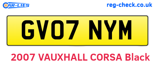 GV07NYM are the vehicle registration plates.
