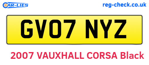 GV07NYZ are the vehicle registration plates.