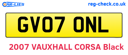 GV07ONL are the vehicle registration plates.