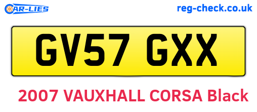 GV57GXX are the vehicle registration plates.