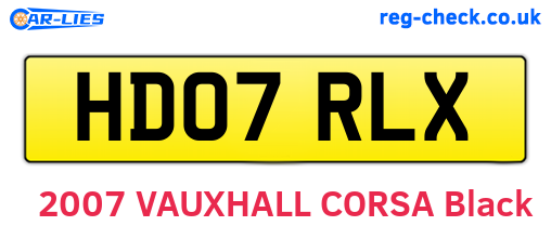 HD07RLX are the vehicle registration plates.