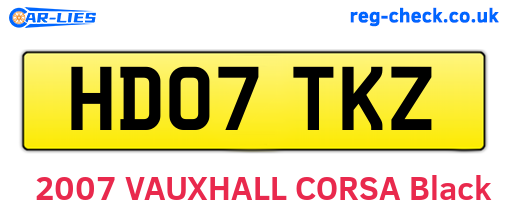 HD07TKZ are the vehicle registration plates.