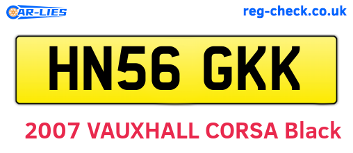 HN56GKK are the vehicle registration plates.