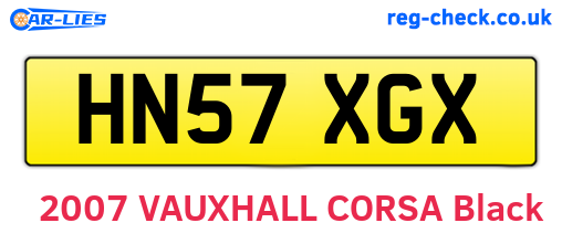 HN57XGX are the vehicle registration plates.
