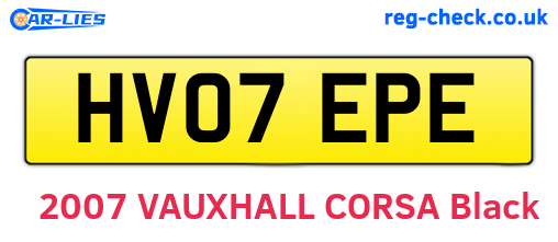 HV07EPE are the vehicle registration plates.