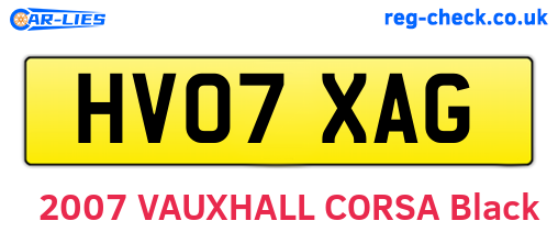 HV07XAG are the vehicle registration plates.