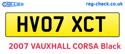 HV07XCT are the vehicle registration plates.