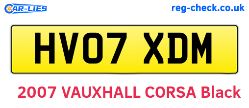 HV07XDM are the vehicle registration plates.