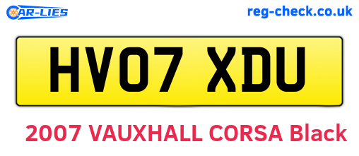 HV07XDU are the vehicle registration plates.