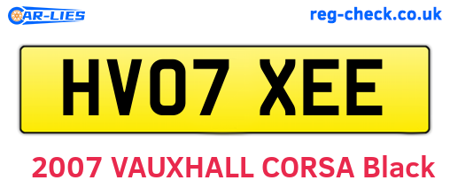 HV07XEE are the vehicle registration plates.