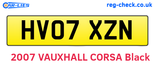 HV07XZN are the vehicle registration plates.