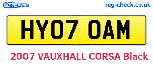 HY07OAM are the vehicle registration plates.