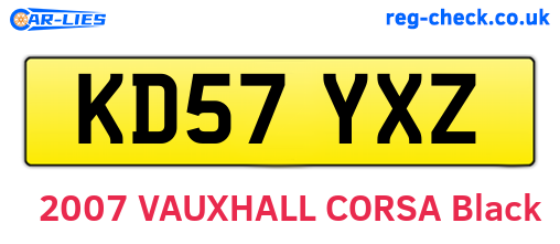 KD57YXZ are the vehicle registration plates.