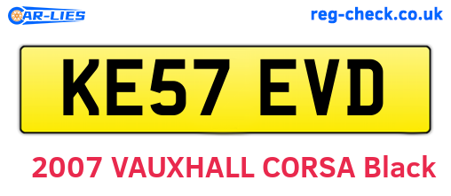 KE57EVD are the vehicle registration plates.