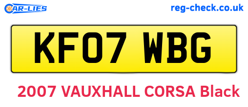 KF07WBG are the vehicle registration plates.