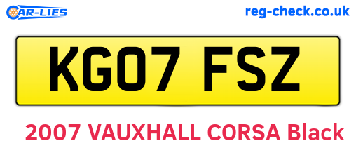KG07FSZ are the vehicle registration plates.
