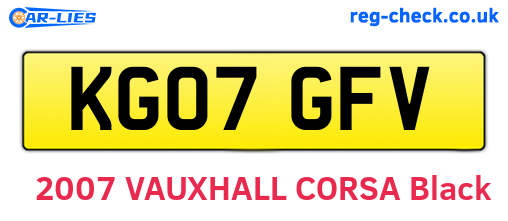 KG07GFV are the vehicle registration plates.