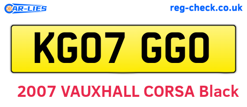 KG07GGO are the vehicle registration plates.