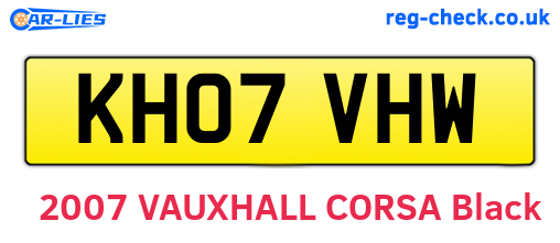 KH07VHW are the vehicle registration plates.