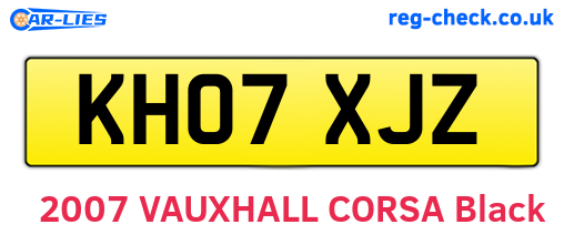 KH07XJZ are the vehicle registration plates.