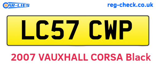 LC57CWP are the vehicle registration plates.