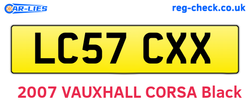 LC57CXX are the vehicle registration plates.