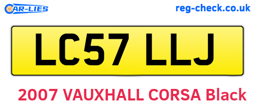 LC57LLJ are the vehicle registration plates.