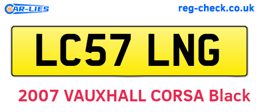 LC57LNG are the vehicle registration plates.