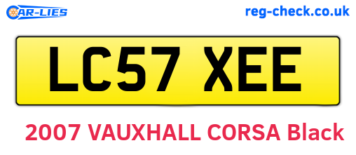 LC57XEE are the vehicle registration plates.