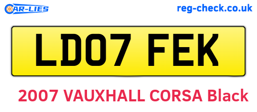 LD07FEK are the vehicle registration plates.